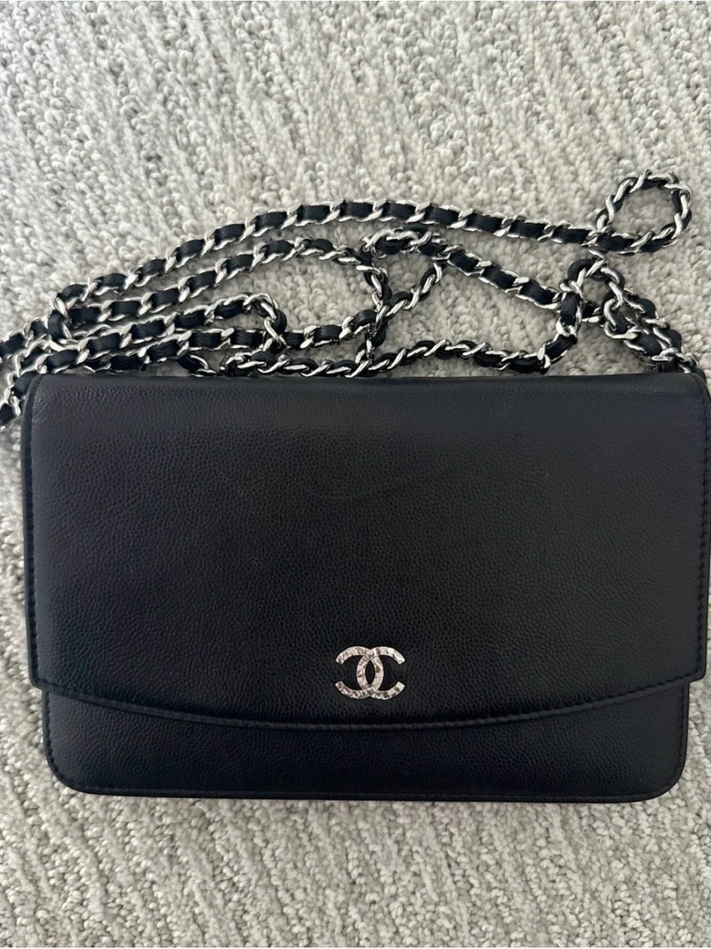 Chanel Sevruga Wallet on Chain